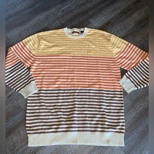Vintage Y2K Enyce Clothing Company multi color striped crewneck sweater